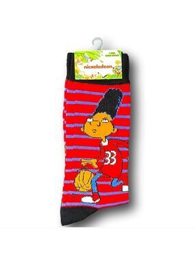 4/$25 Nickelodeon Hey Arnold Novelty Socks Features Gerald Dribbling Basketball